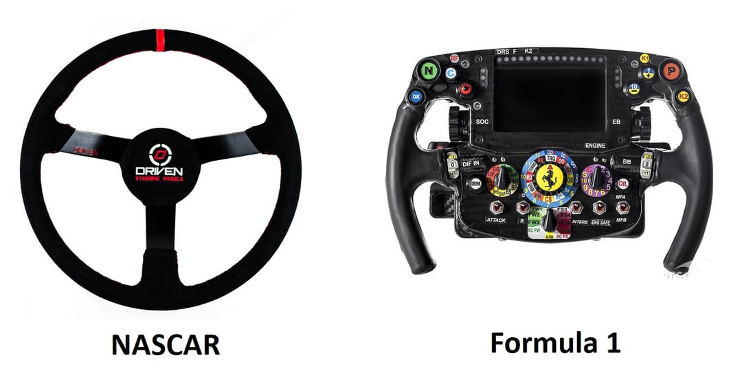Steering wheel NASCAR evolution: then vs now. See how steering wheel technology has changed over time!