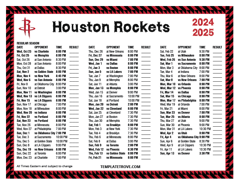 Looking for the houston rockets 2025 schedule printable? Find an easy download link inside!