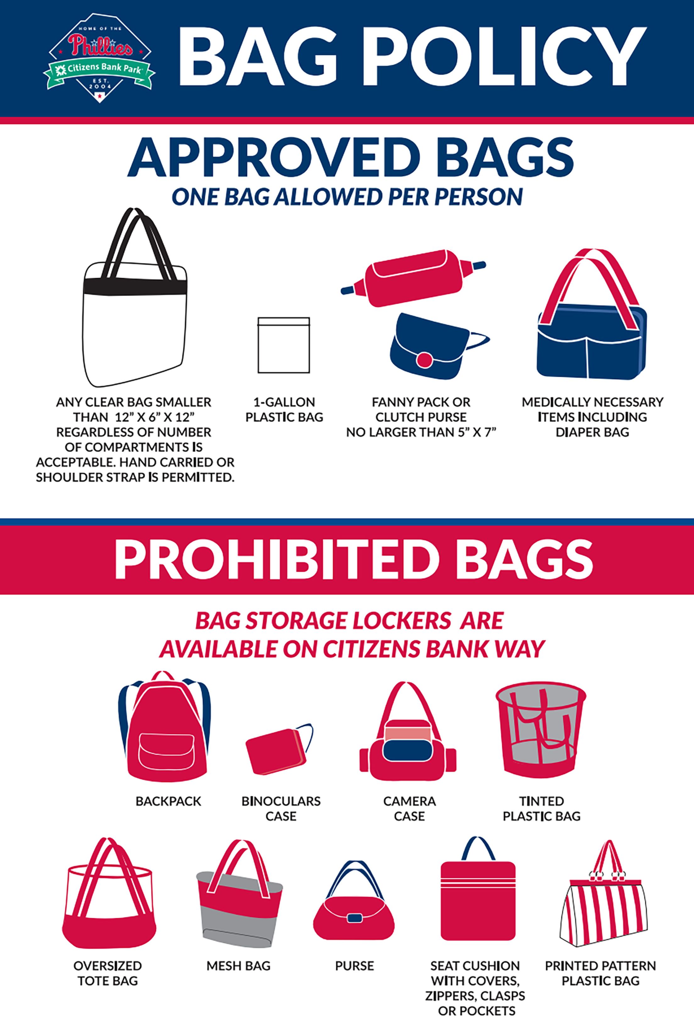 What is the official Phillies clear bag policy? Learn the rules to avoid any stadium entry issues.