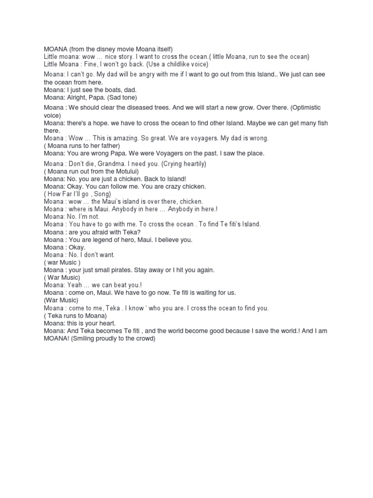 script for moana