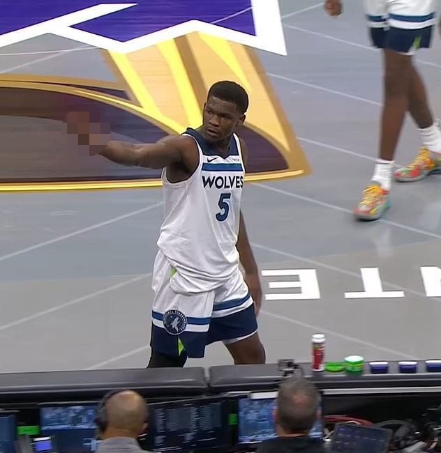 anthony edwards middle finger controversy comparison to other NBA player incidents