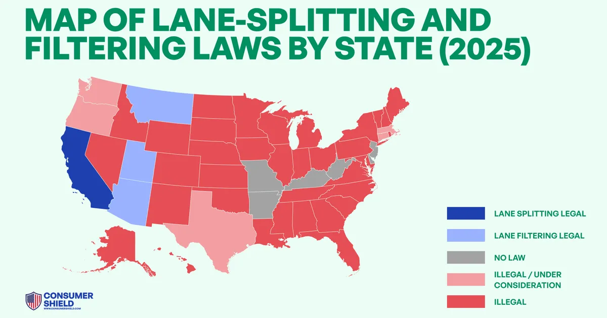 what states allow lane filtering? explore safe areas and avoid trouble.