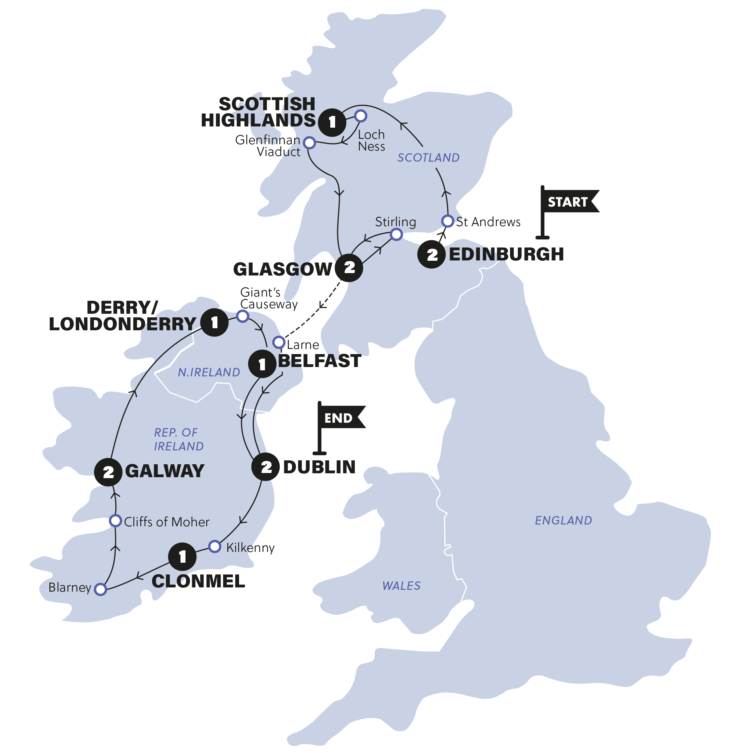 Scotland to Dublin best route? Compare options for smooth travel!